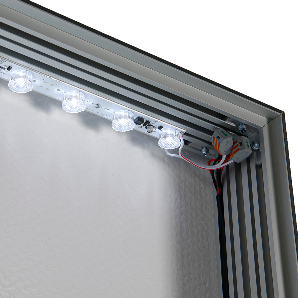 Textile stretching frame illuminated 100 mm - standing silver