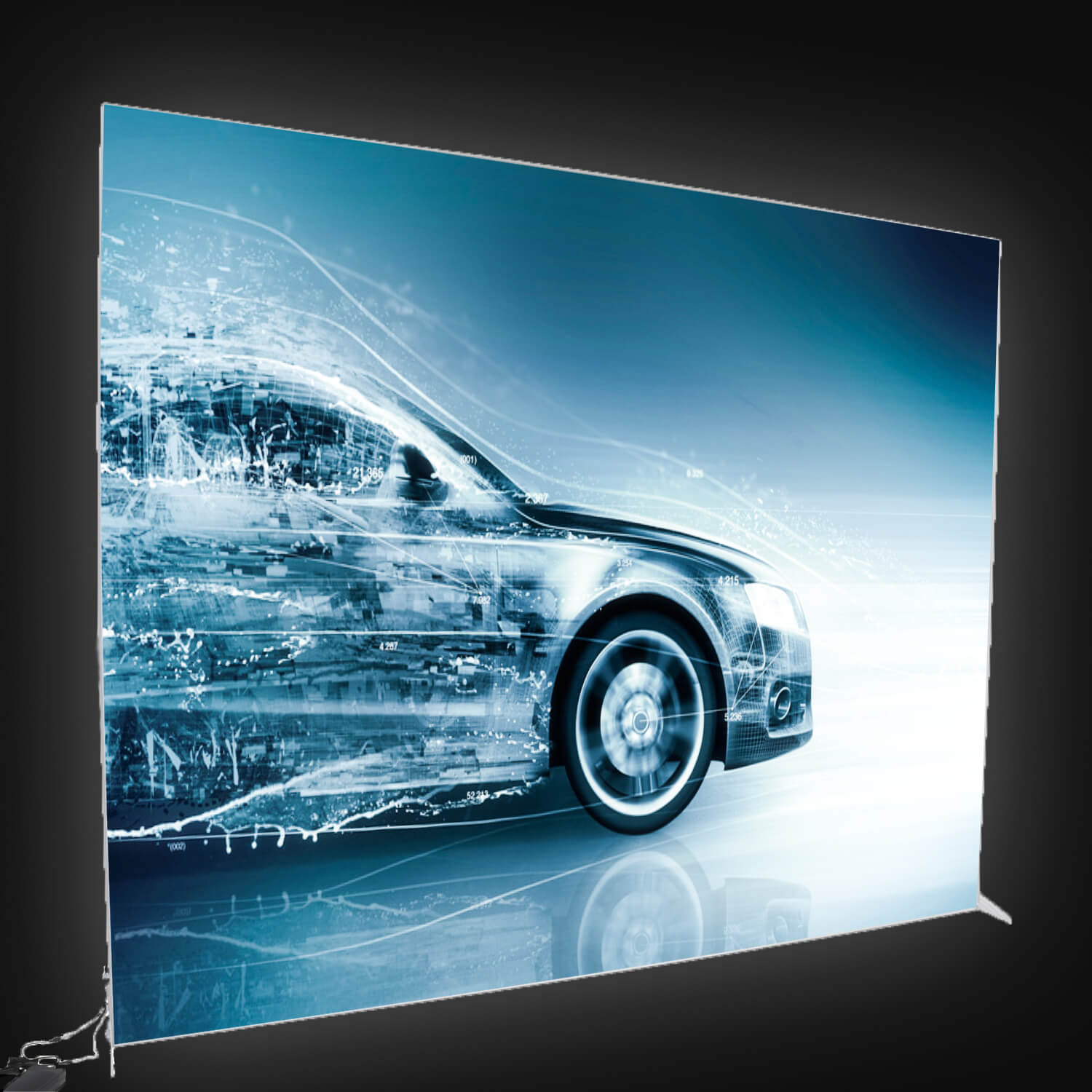 Mobile LED exhibition wall 120 mm white plastic frame