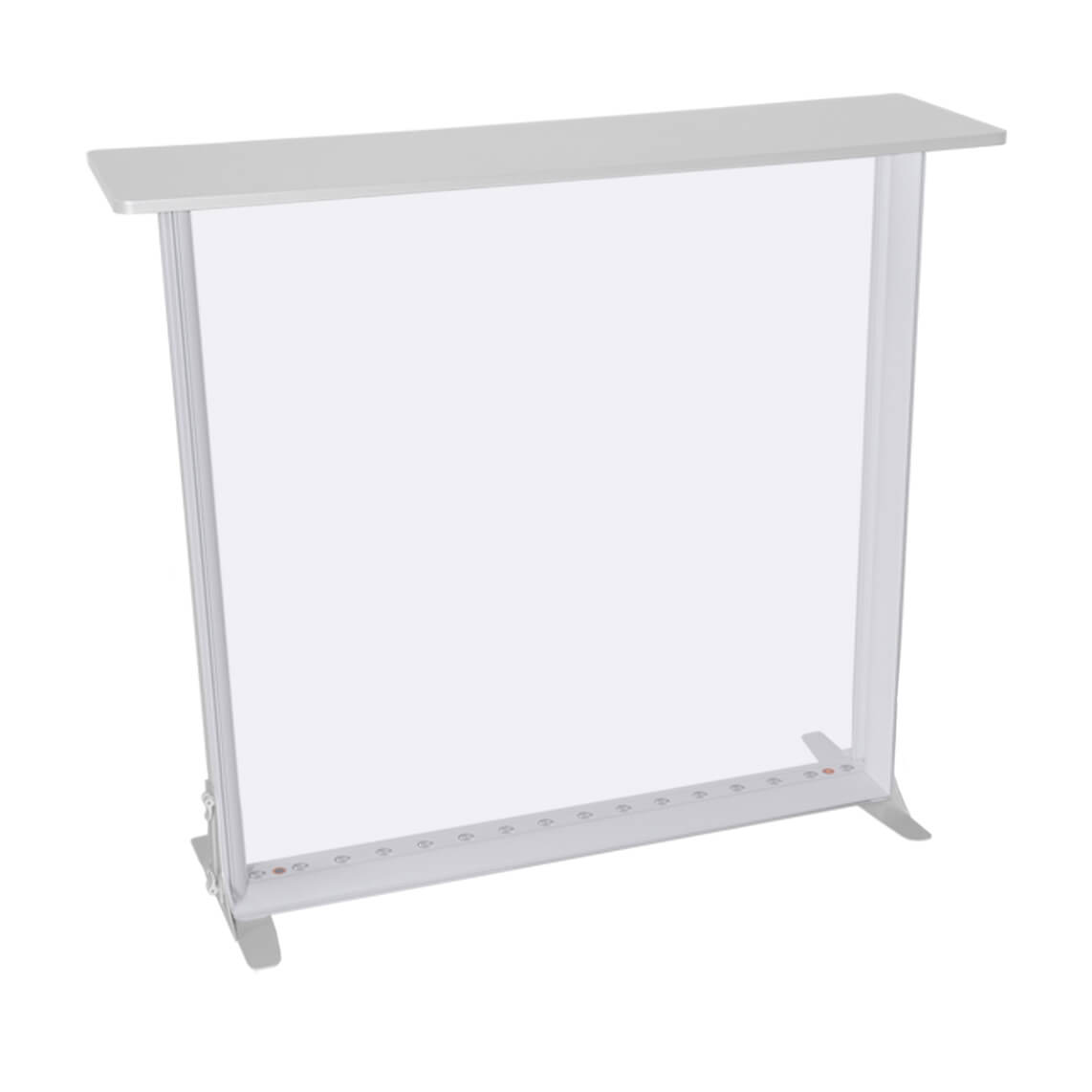Mobile LED exhibition counter 120 mm white different table tops