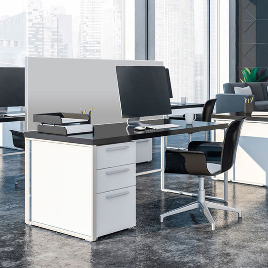 Acoustic desk partition "light grey"